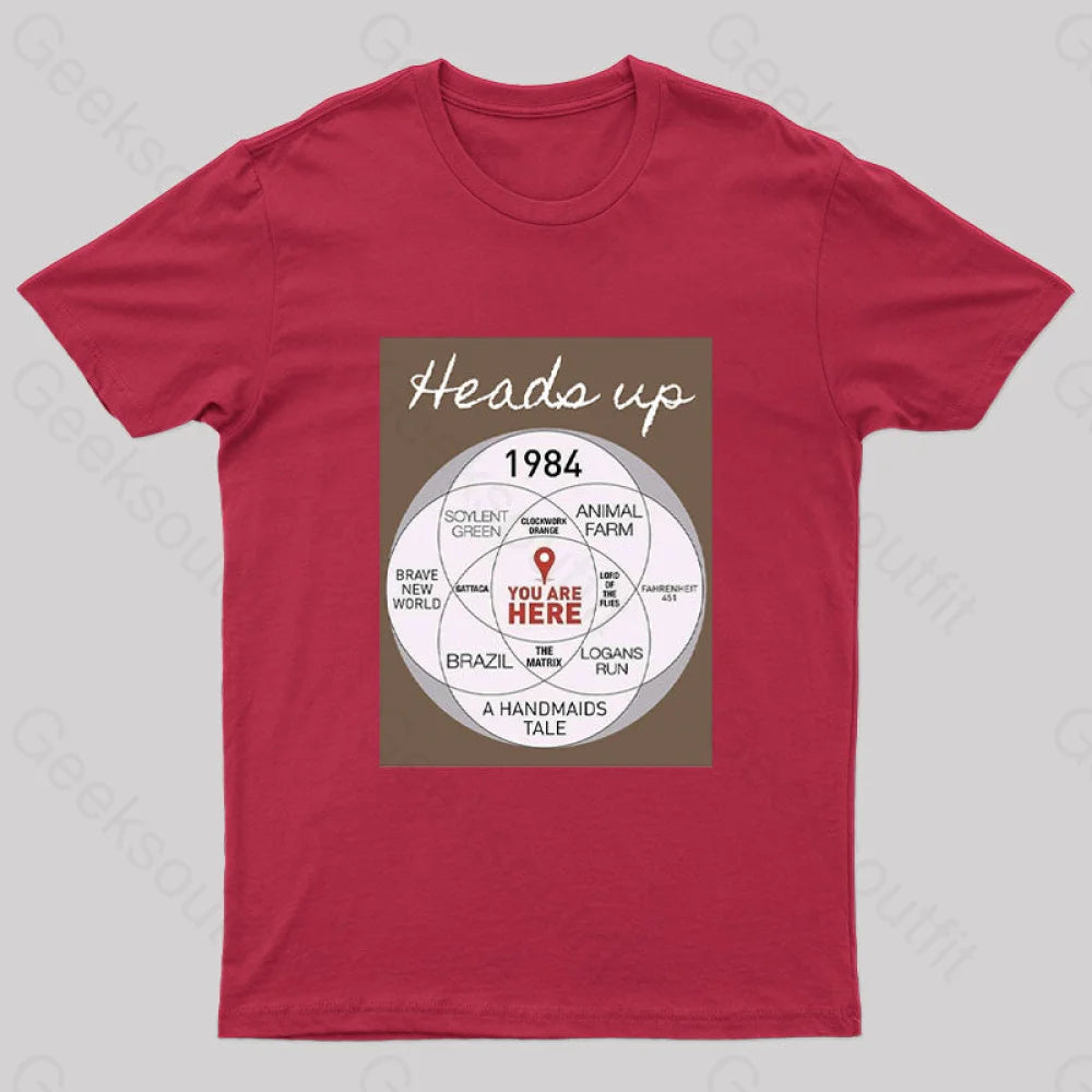 Heads Up Nerd T-Shirt Red / S