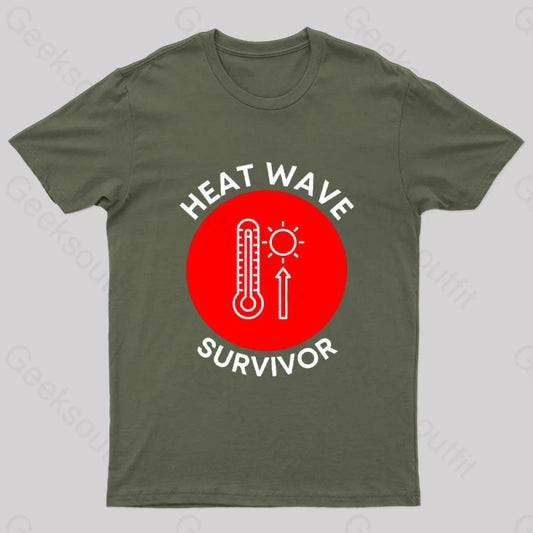 Heat Wave Survivor T-Shirt Army Green / S