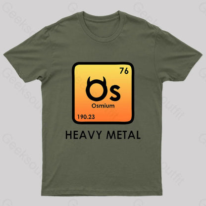 Heavy Metal Osmium Nerd T-Shirt Army Green / S