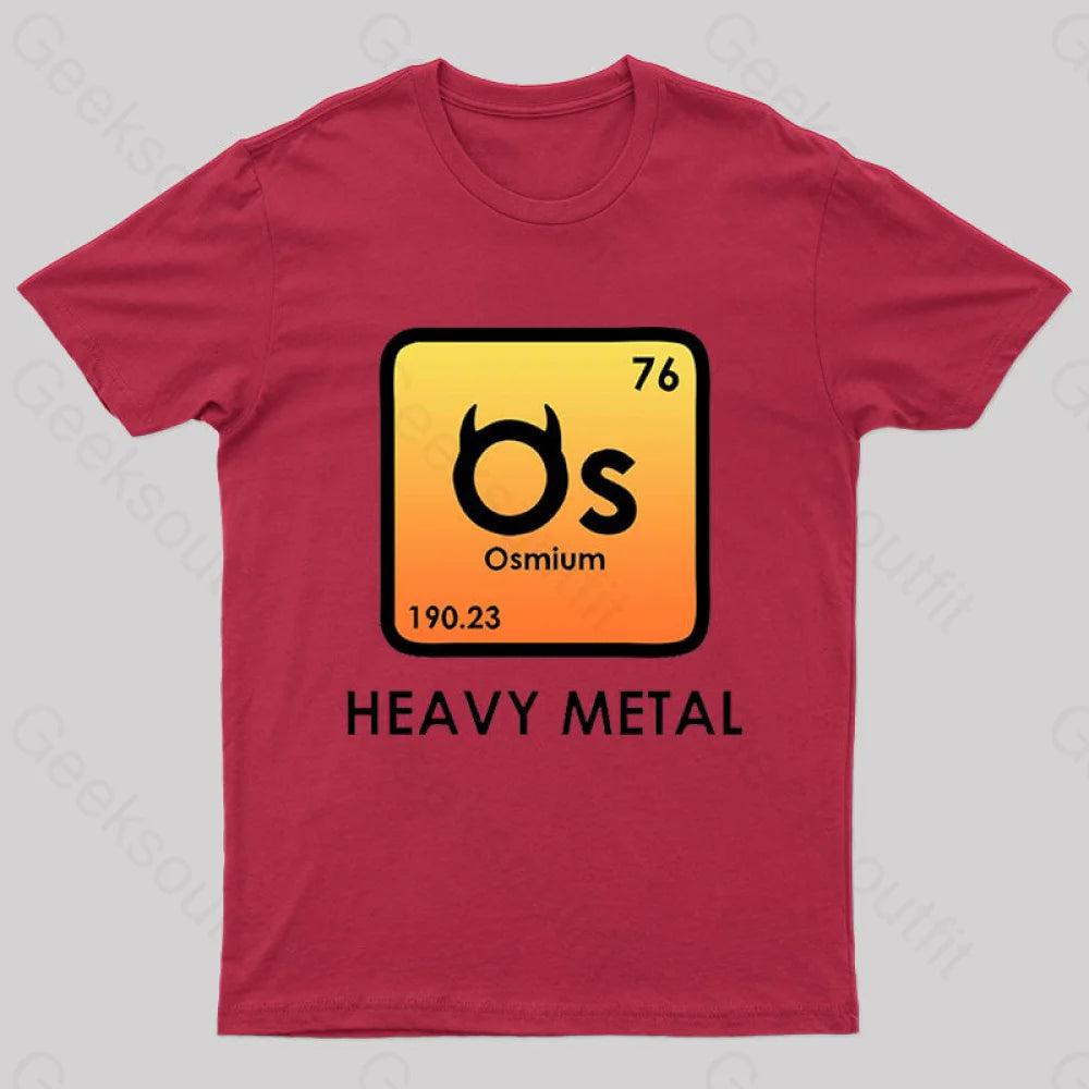 Heavy Metal Osmium Nerd T-Shirt Red / S