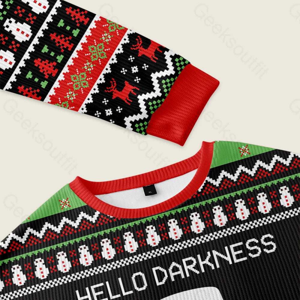 Hello Darkness My Old Friend Black Ugly Christmas Sweater