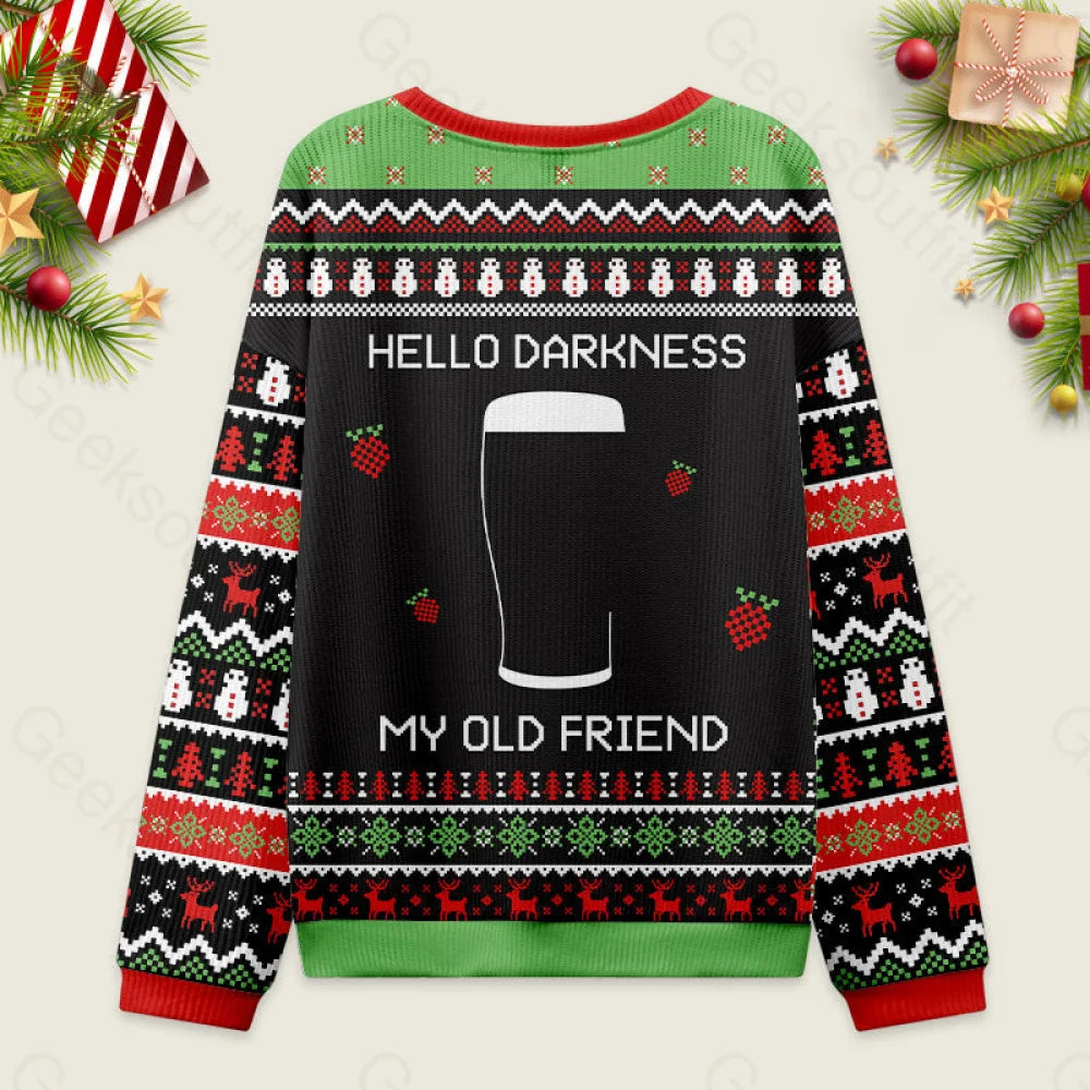 Hello Darkness My Old Friend Black Ugly Christmas Sweater