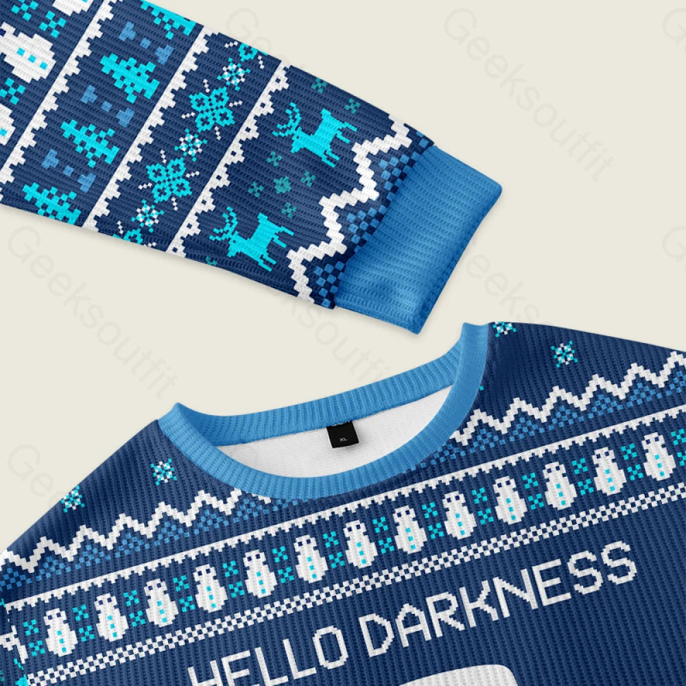 Hello Darkness My Old Friend Blue Ugly Christmas Sweater