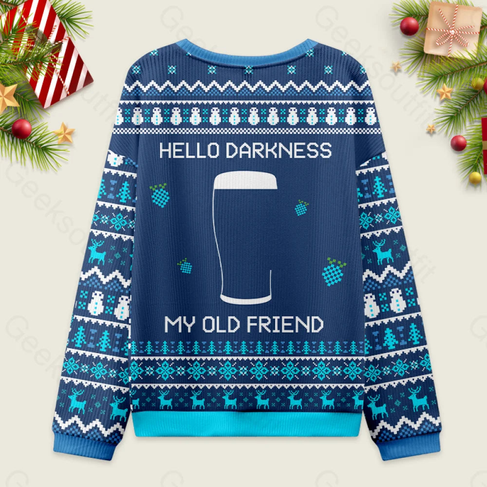 Hello Darkness My Old Friend Blue Ugly Christmas Sweater