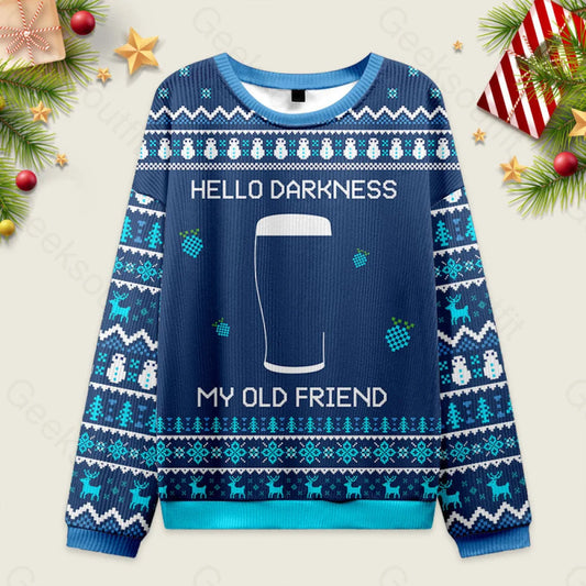 Hello Darkness My Old Friend Blue Ugly Christmas Sweater Men’s Style-S