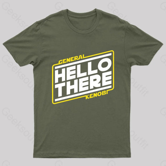 Hello There Nerd T-Shirt Army Green / S