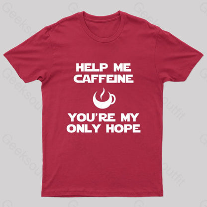 Help Me Caffeine Geek T-Shirt Red / S