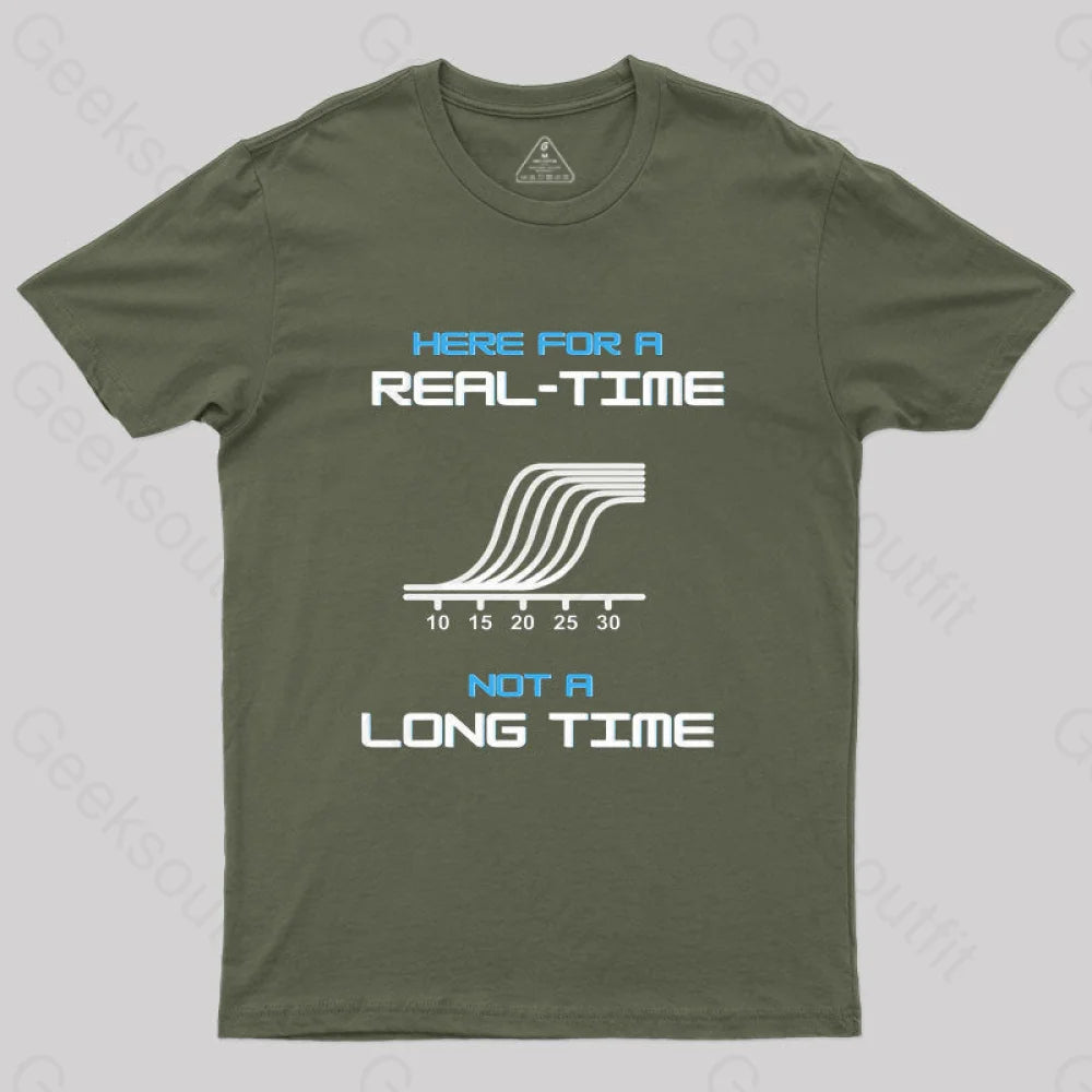 Here For A Real Time Not Long T-Shirt Army Green / S