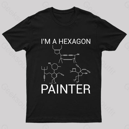 Hexagon Painter Nerd T-Shirt Black / S