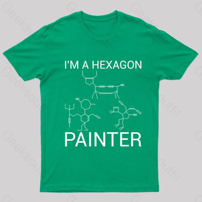 Hexagon Painter Nerd T-Shirt Green / S