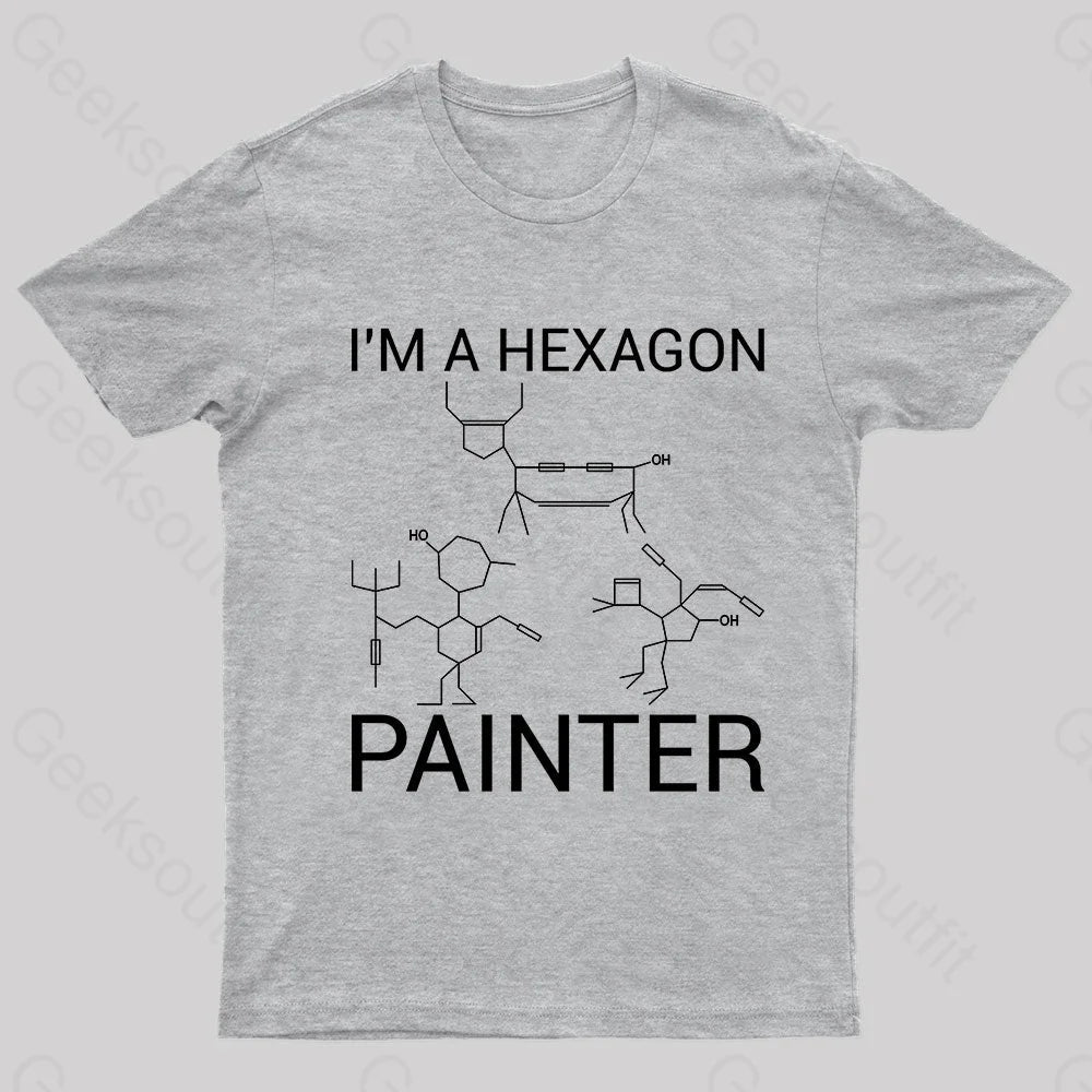 Hexagon Painter Nerd T-Shirt Grey / S