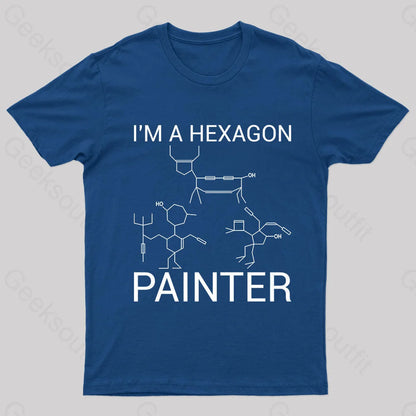 Hexagon Painter Nerd T-Shirt Navy / S