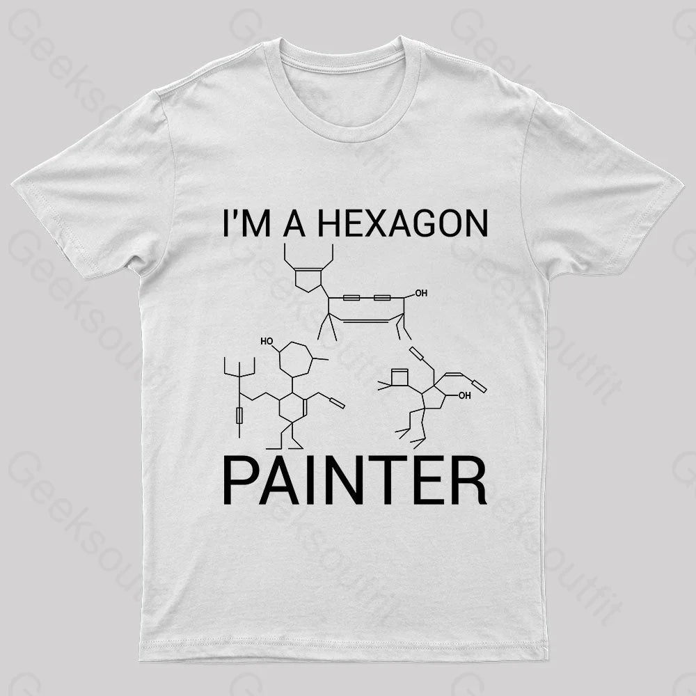 Hexagon Painter Nerd T-Shirt White / S