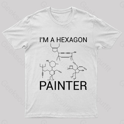 Hexagon Painter Nerd T-Shirt White / S