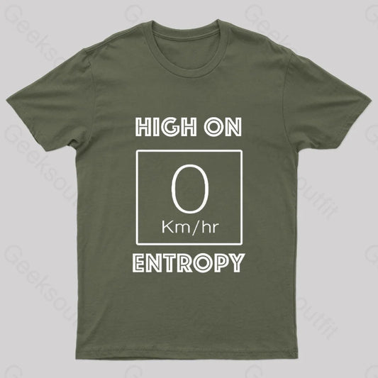 High On Entropy Nerd T-Shirt Army Green / S