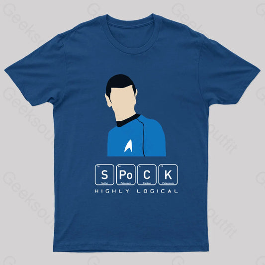 Highly Logical Spock Nerd T-Shirt Navy / S