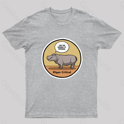 Hippo Critical Geek T-Shirt Grey / S