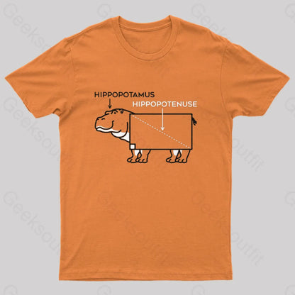 Hippopotamus And Hypotenuse T-Shirt Orange / S