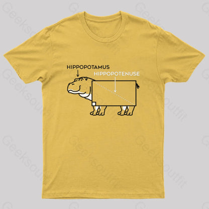 Hippopotamus And Hypotenuse T-Shirt Yellow / S