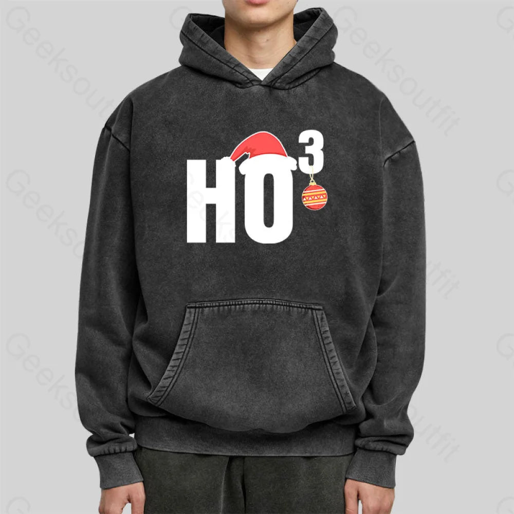 Ho Christmas Funny Washed Hoodie