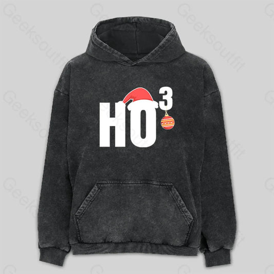 Ho Christmas Funny Washed Hoodie M