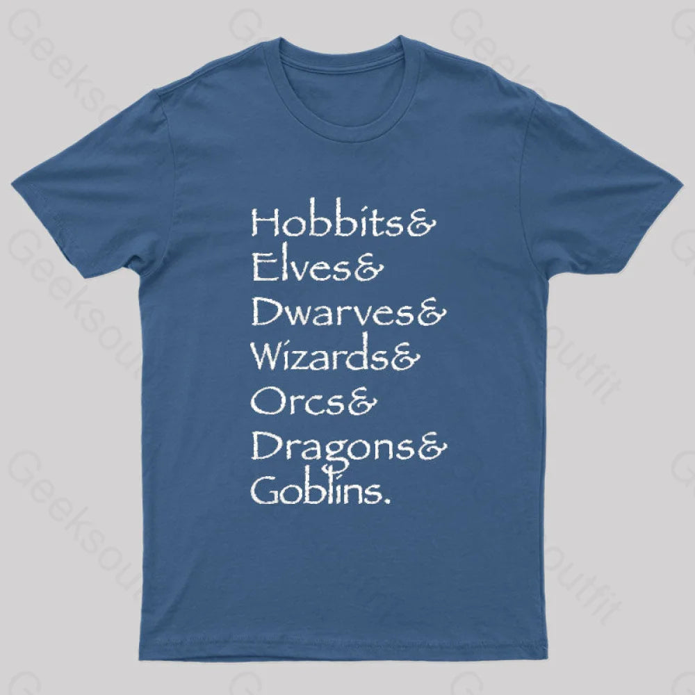 Hobbit Lineup Geek T-Shirt Navy / S