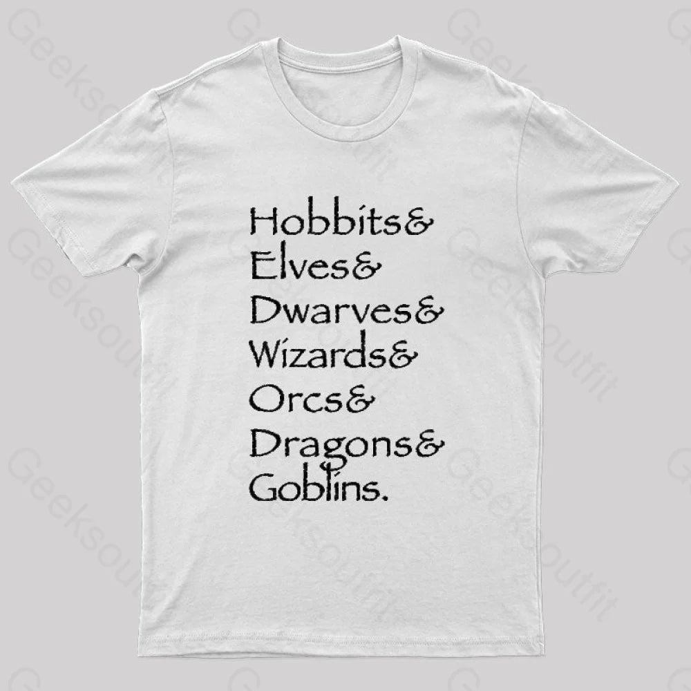 Hobbit Lineup Geek T-Shirt White / S