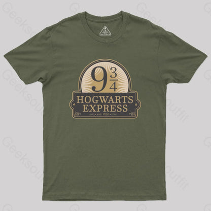 Hogwarts Express Geek T-Shirt Army Green / S