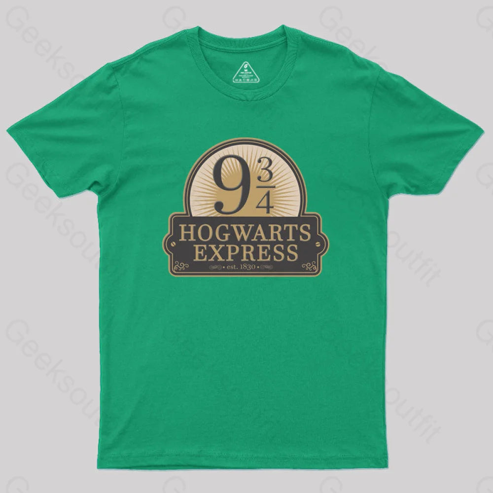 Hogwarts Express Geek T-Shirt Green / S