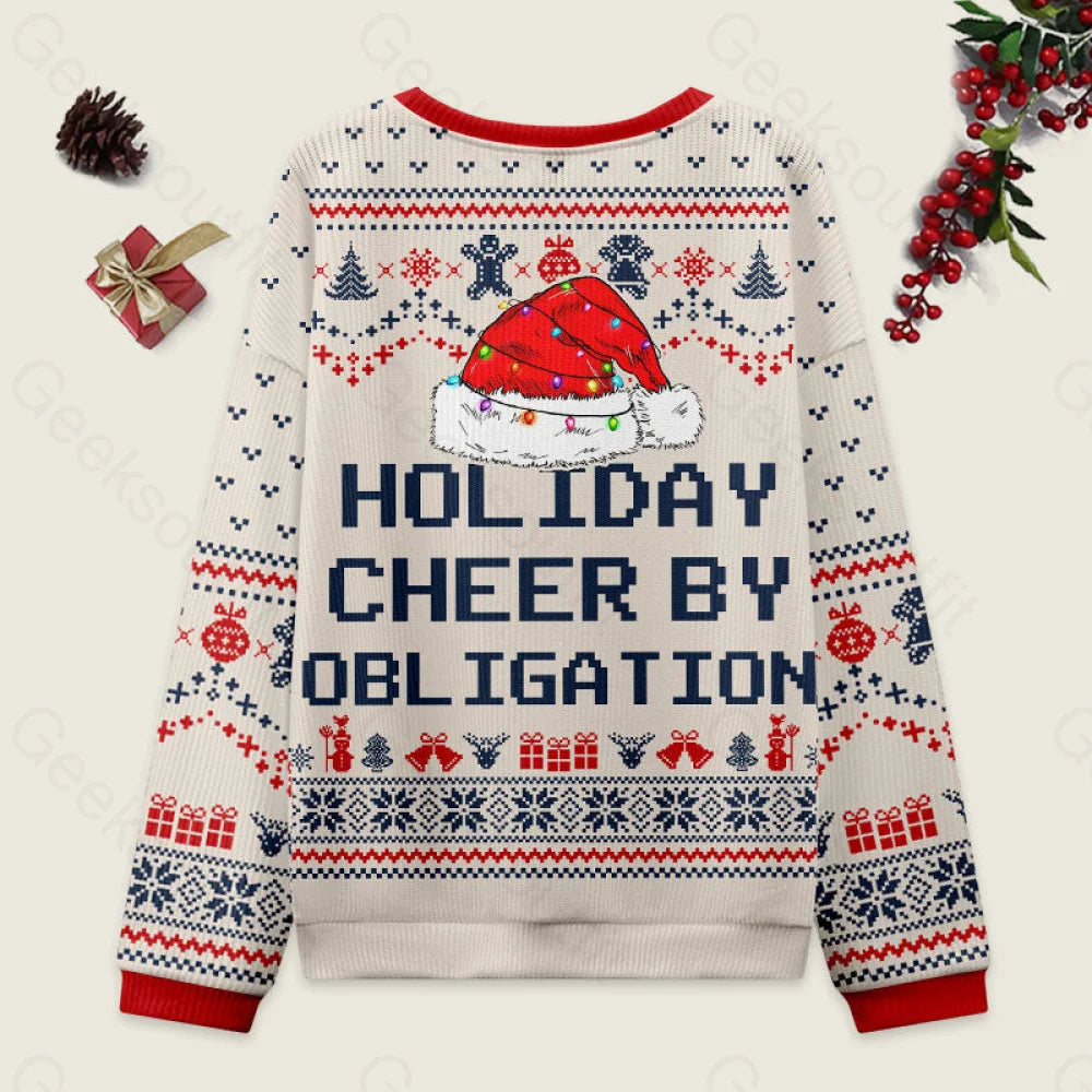 Holiday Cheer By Obligation Off-White Ugly Christmas Sweater