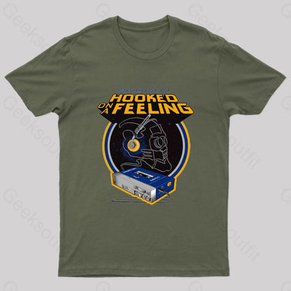 Hooked On A Feeling Nerd T-Shirt Army Green / S