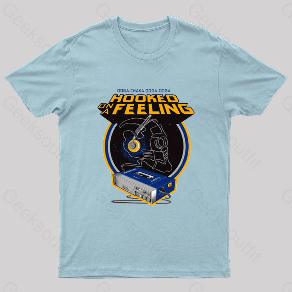 Hooked On A Feeling Nerd T-Shirt Light Blue / S