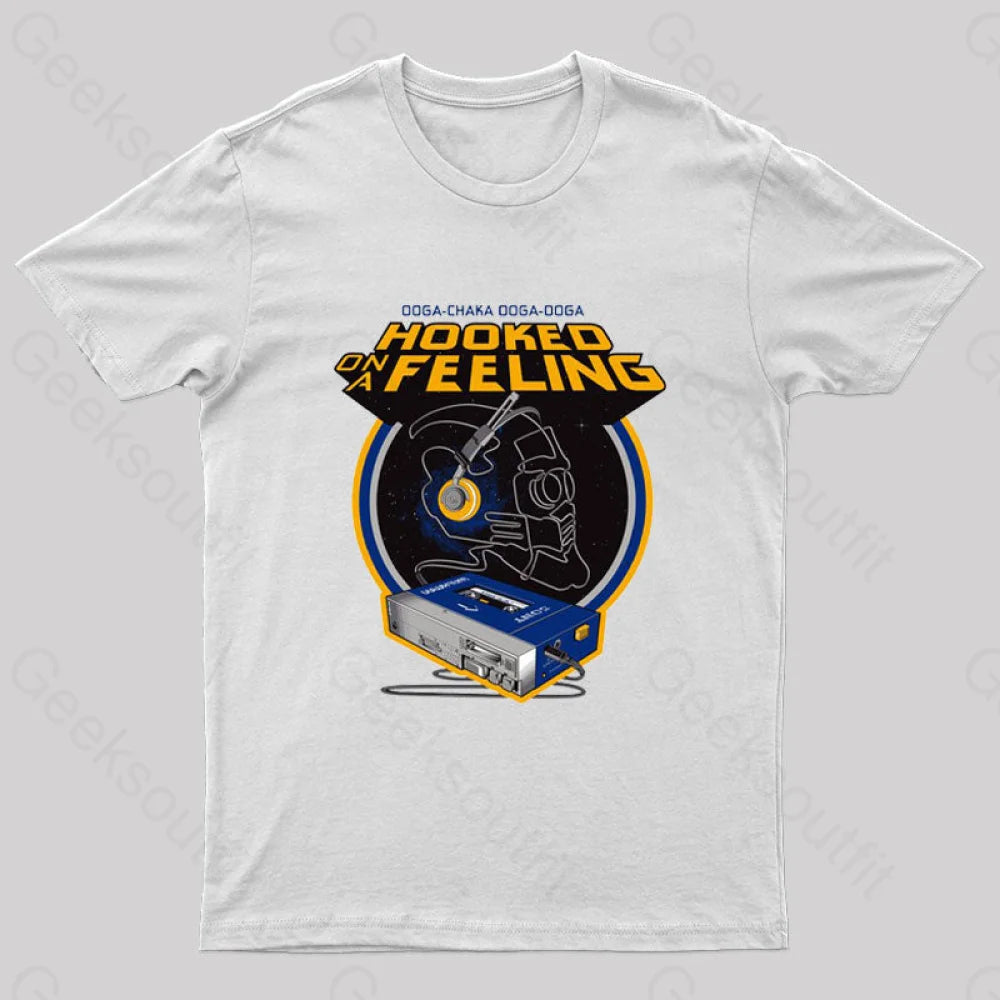 Hooked On A Feeling Nerd T-Shirt White / S