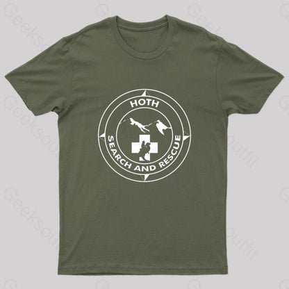 Hoth Search And Rescue Geek T-Shirt Army Green / S