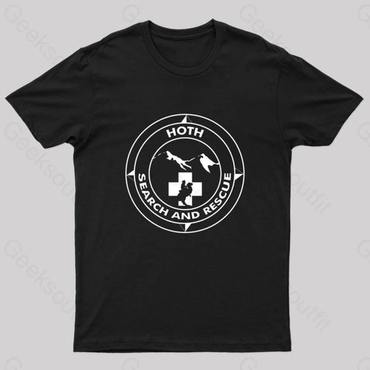 Hoth Search And Rescue Geek T-Shirt Black / S