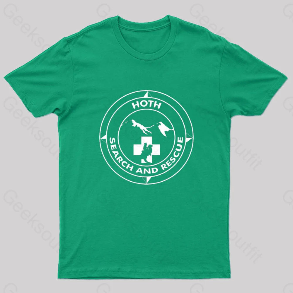 Hoth Search And Rescue Geek T-Shirt Green / S