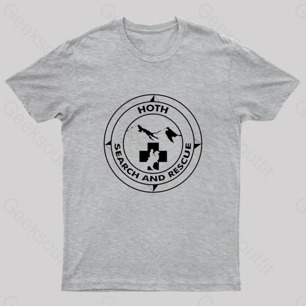 Hoth Search And Rescue Geek T-Shirt Grey / S