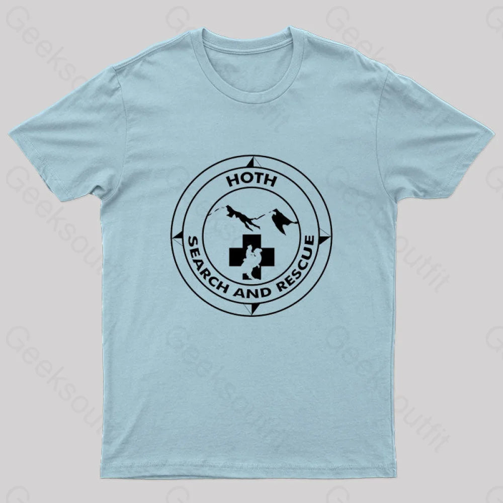 Hoth Search And Rescue Geek T-Shirt Light Blue / S