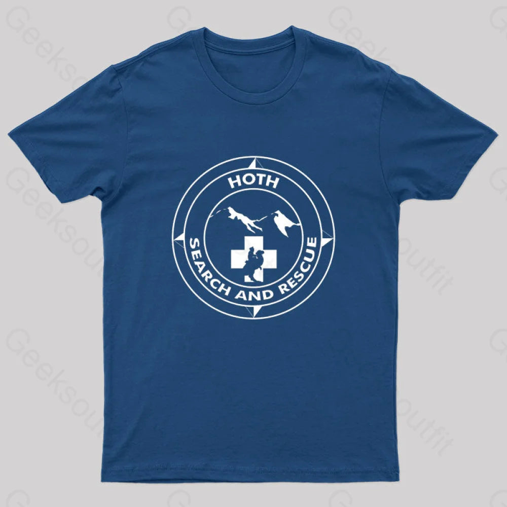 Hoth Search And Rescue Geek T-Shirt Navy / S