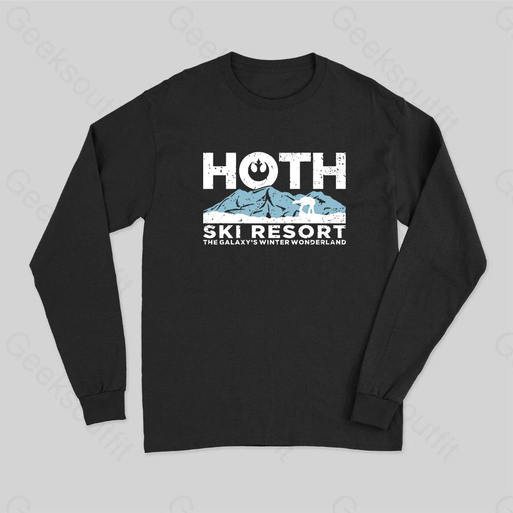 Hoth Ski Resort Long Sleeve T-Shirt Black / S