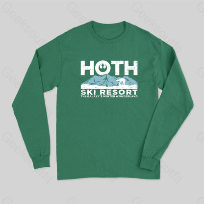 Hoth Ski Resort Long Sleeve T-Shirt Green / S