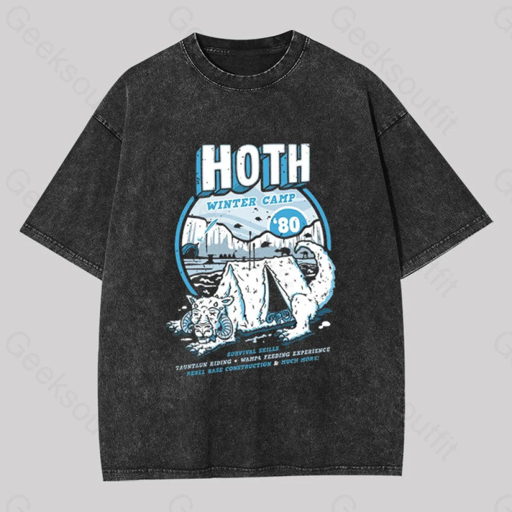 Hoth Winter Camp Washed T-Shirt Black / S