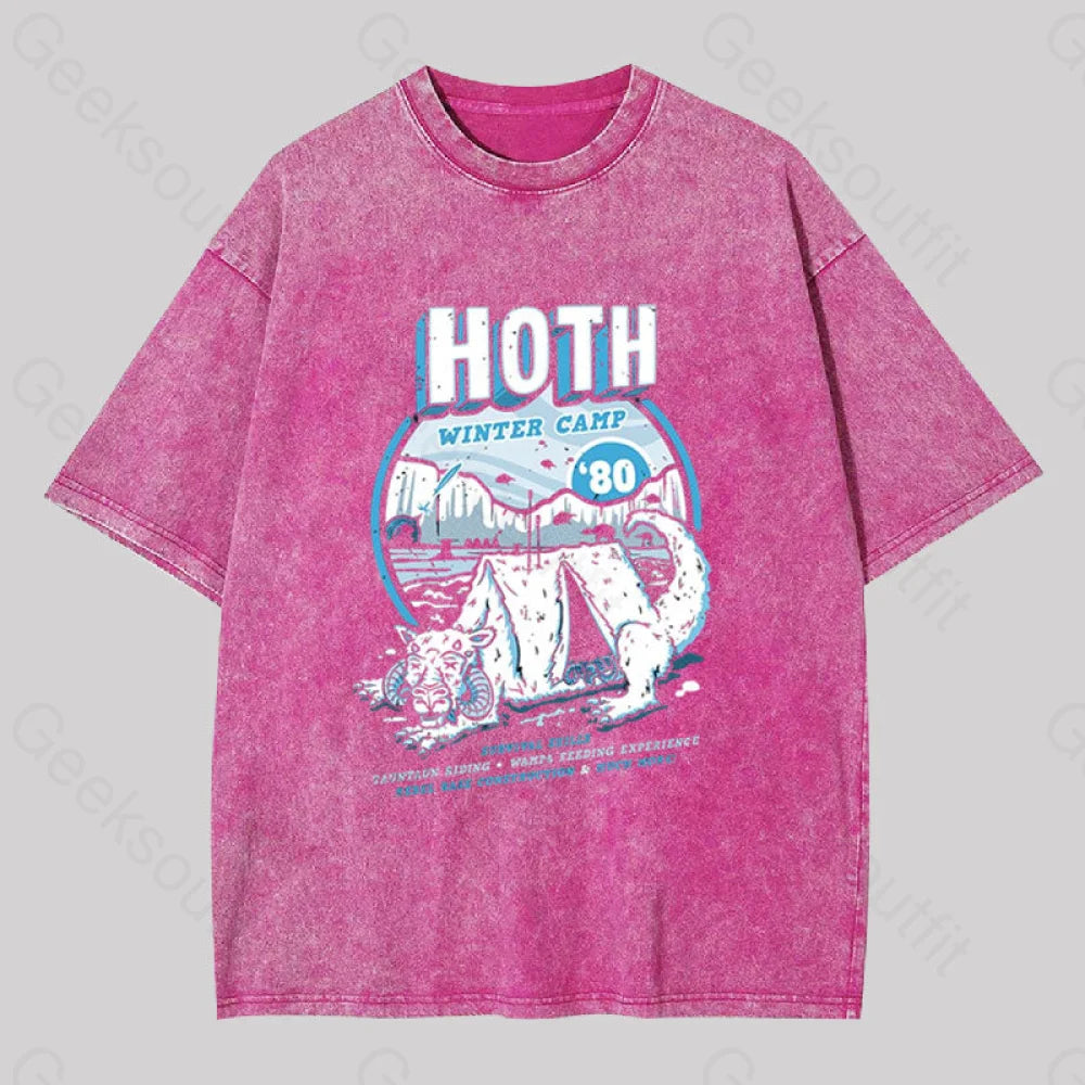 Hoth Winter Camp Washed T-Shirt Rose Red / S