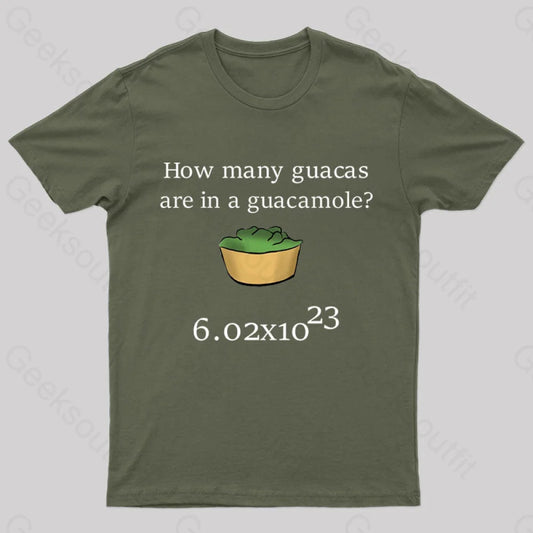 How Many Guacas Are In A Guacamole Nerd T-Shirt Army Green / S