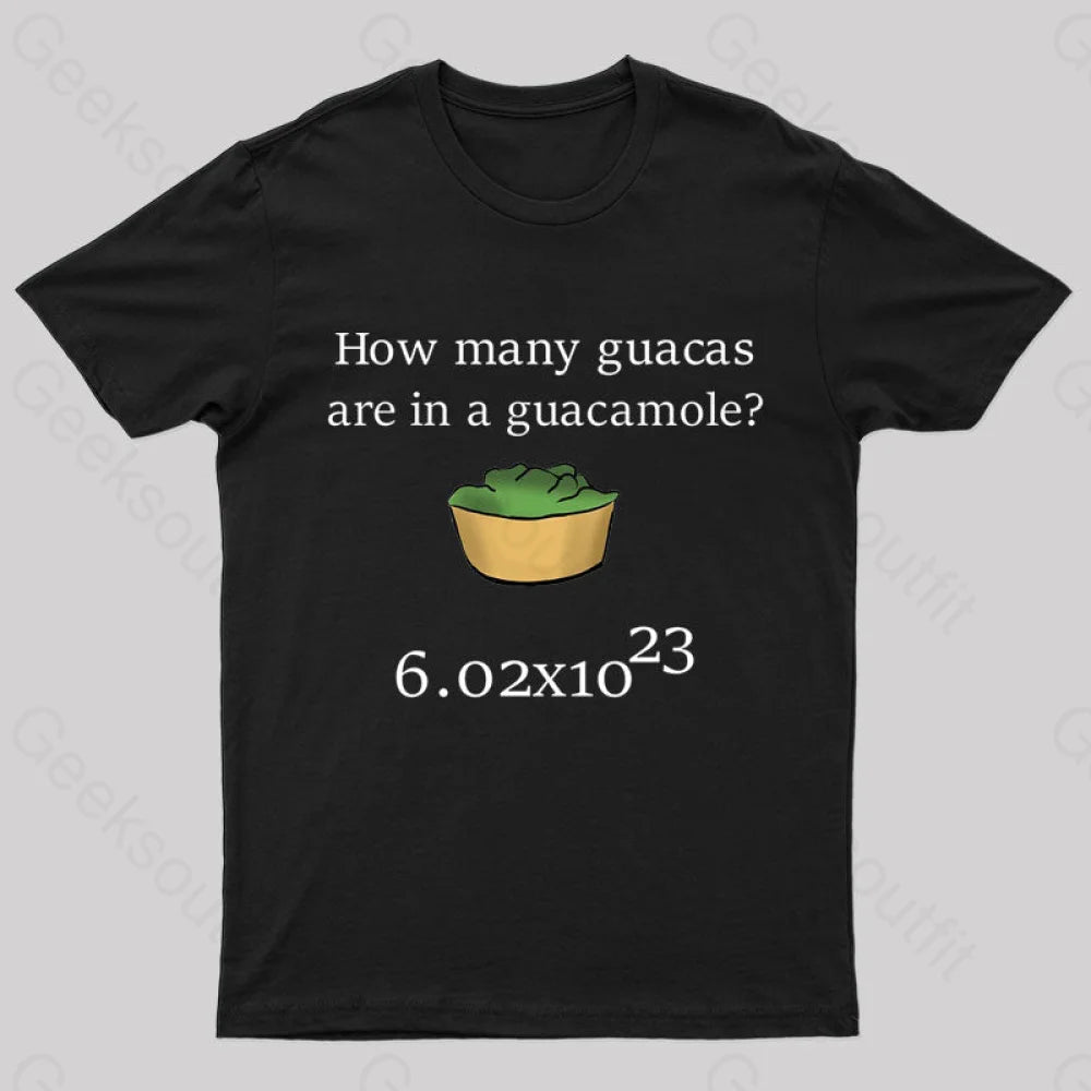 How Many Guacas Are In A Guacamole Nerd T-Shirt Black / S