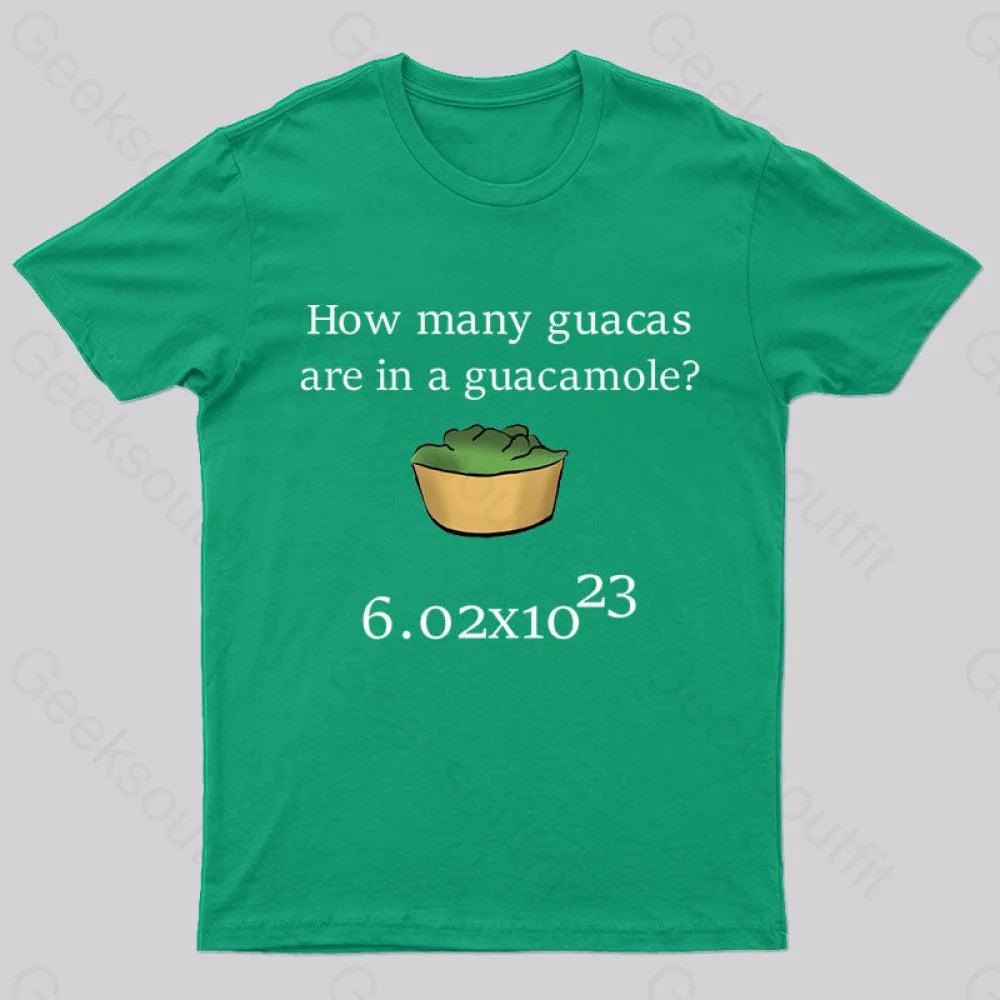 How Many Guacas Are In A Guacamole Nerd T-Shirt Green / S