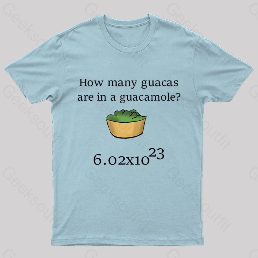 How Many Guacas Are In A Guacamole Nerd T-Shirt Light Blue / S