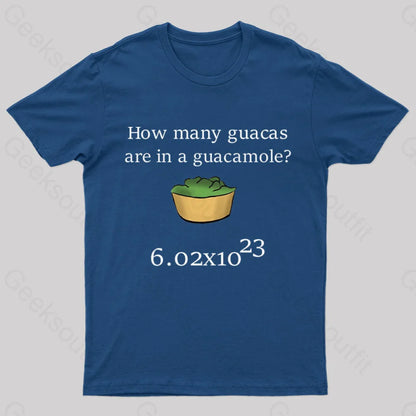 How Many Guacas Are In A Guacamole Nerd T-Shirt Navy / S