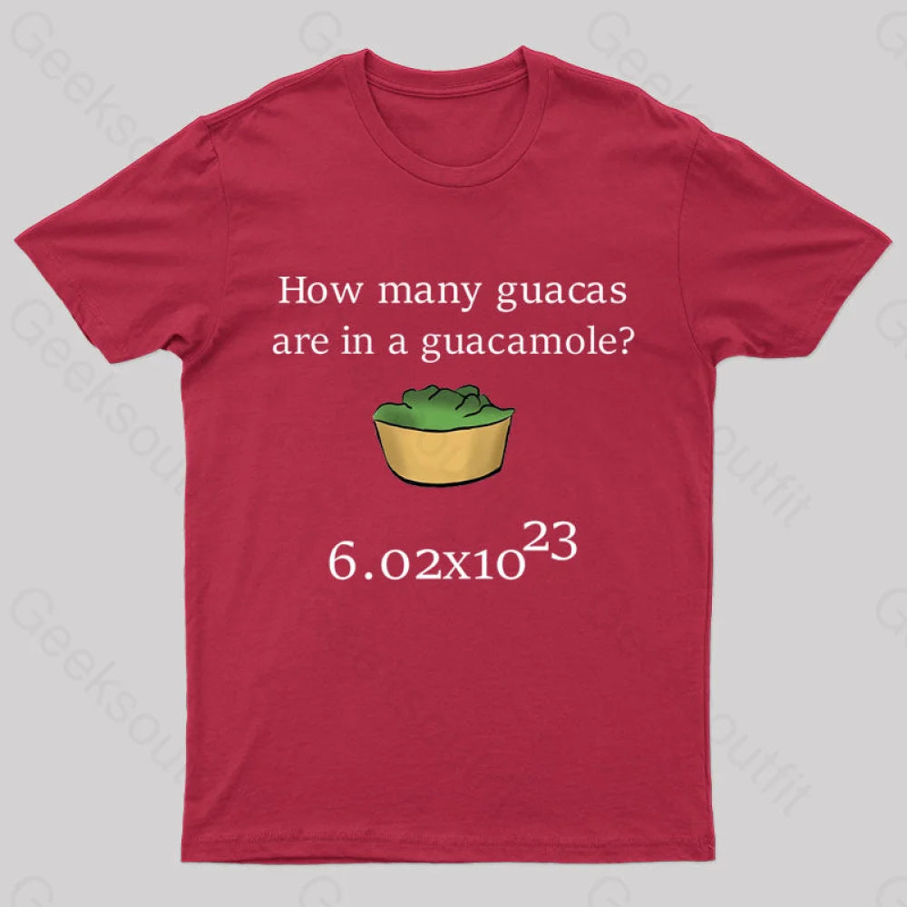 How Many Guacas Are In A Guacamole Nerd T-Shirt Red / S