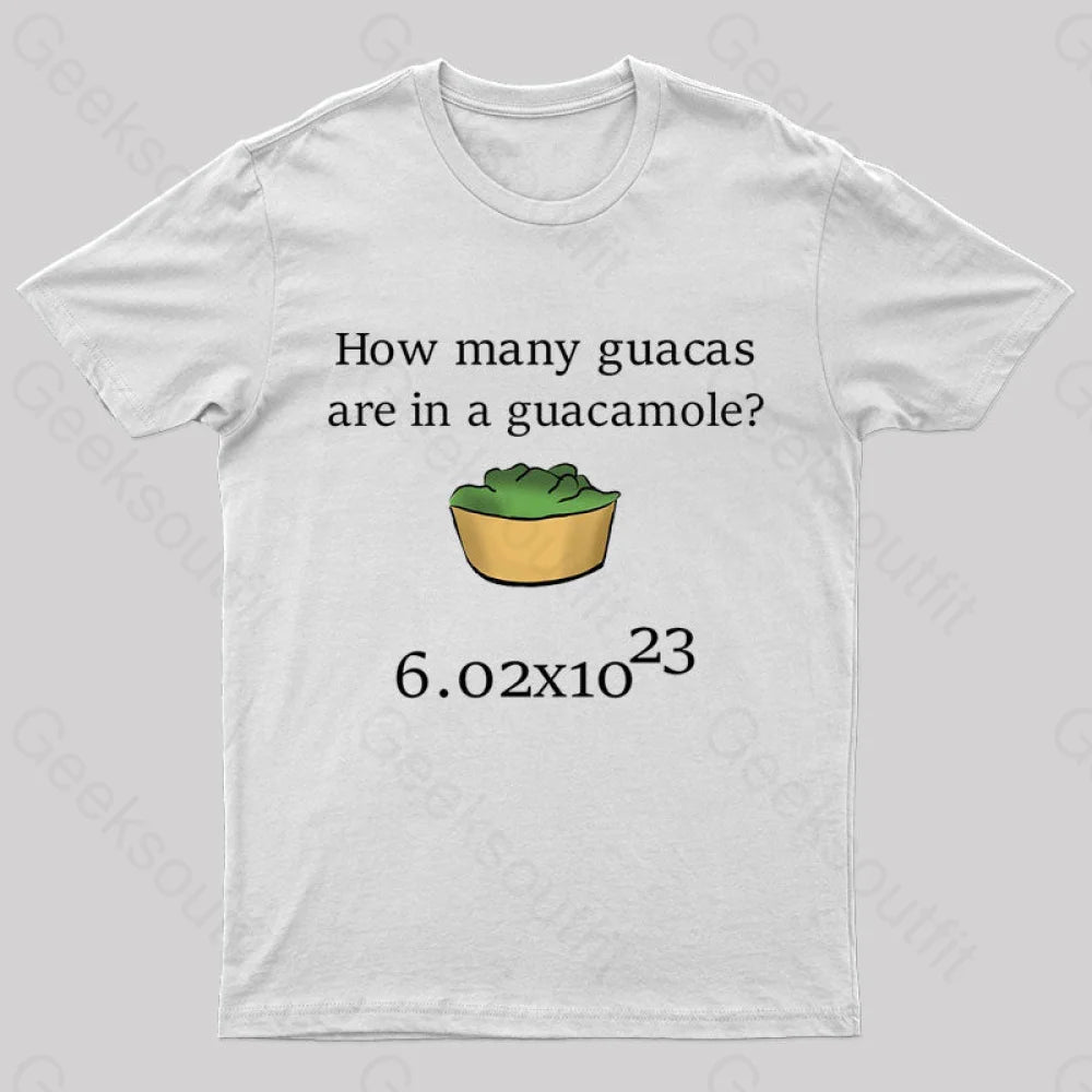 How Many Guacas Are In A Guacamole Nerd T-Shirt White / S